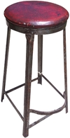 Vintage Industrial Red Top Stool from Royal Metal Co.