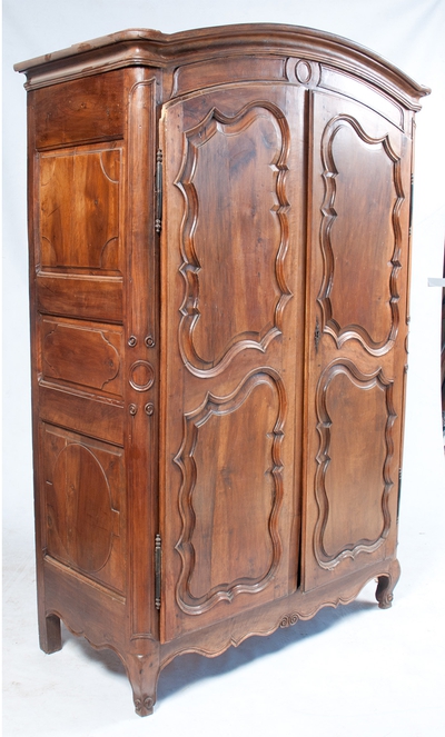French Armoire with Carving, Patina